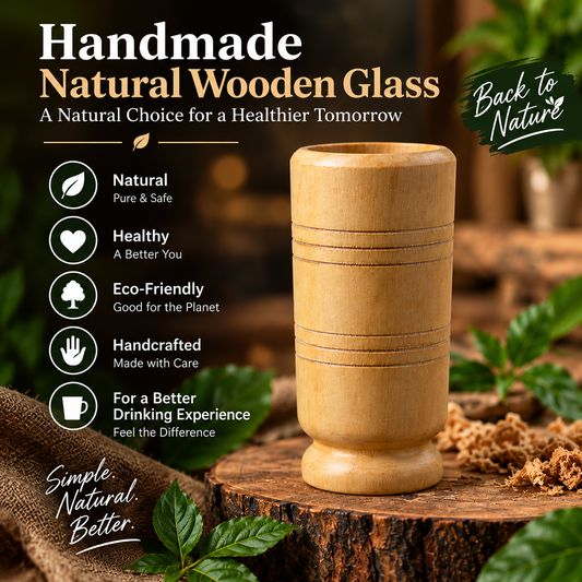 handmade natural wooden glass ayurvedic drinking cup Pakistan