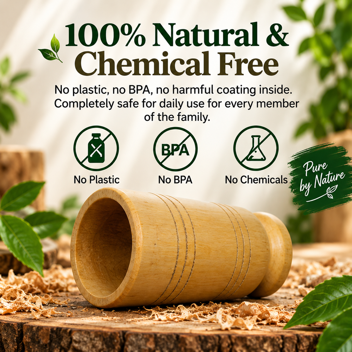 wooden glass chemical free ayurvedic cup blood sugar Pakistan