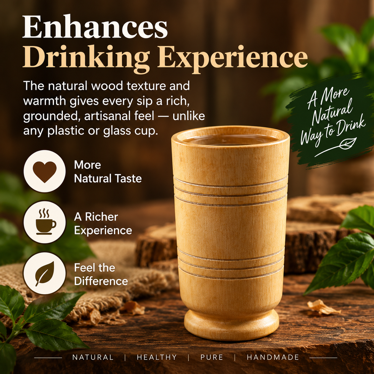 wooden glass ayurvedic diabetes blood sugar cup natural versa mart