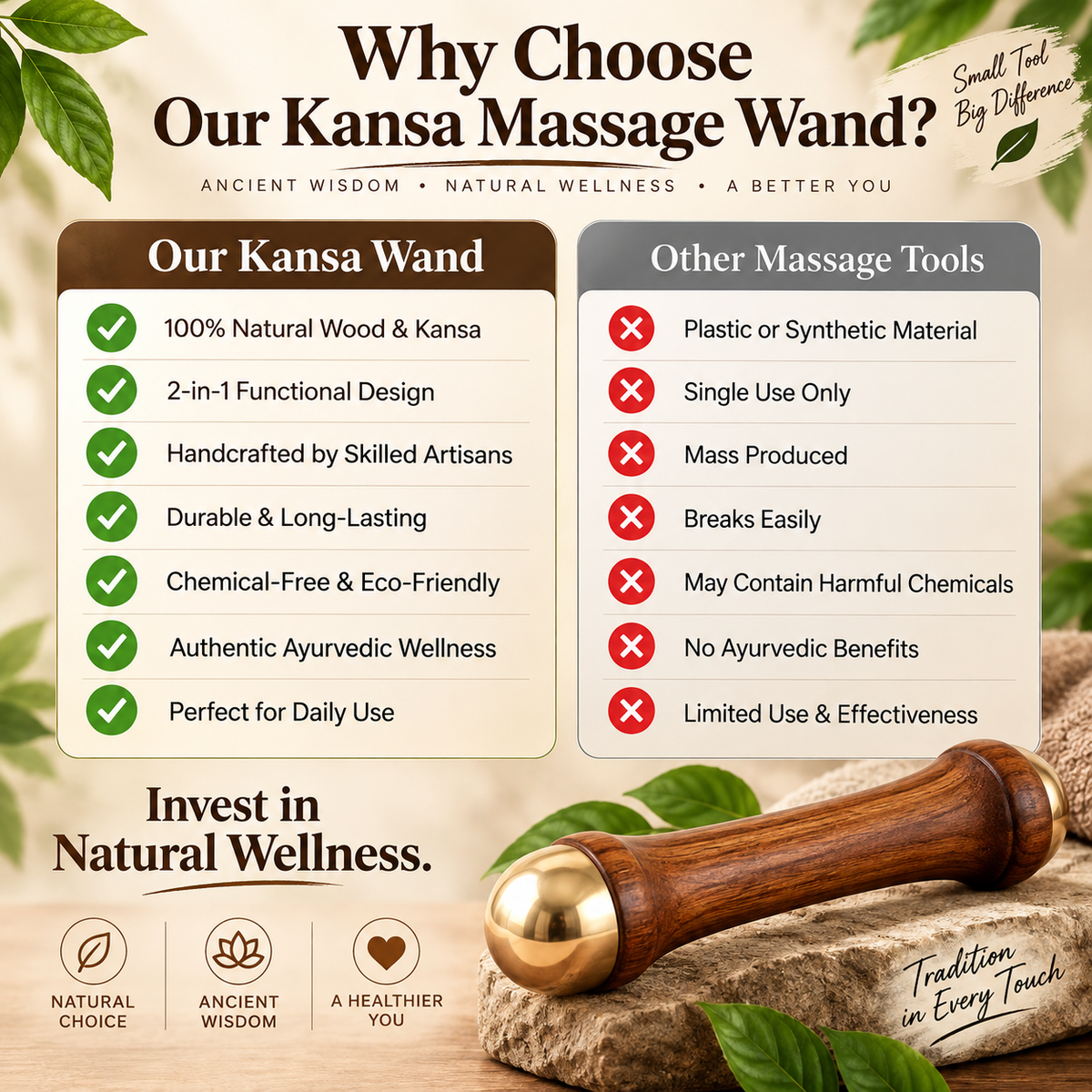 kansa wand massager for feet face neck blood circulation Pakistan